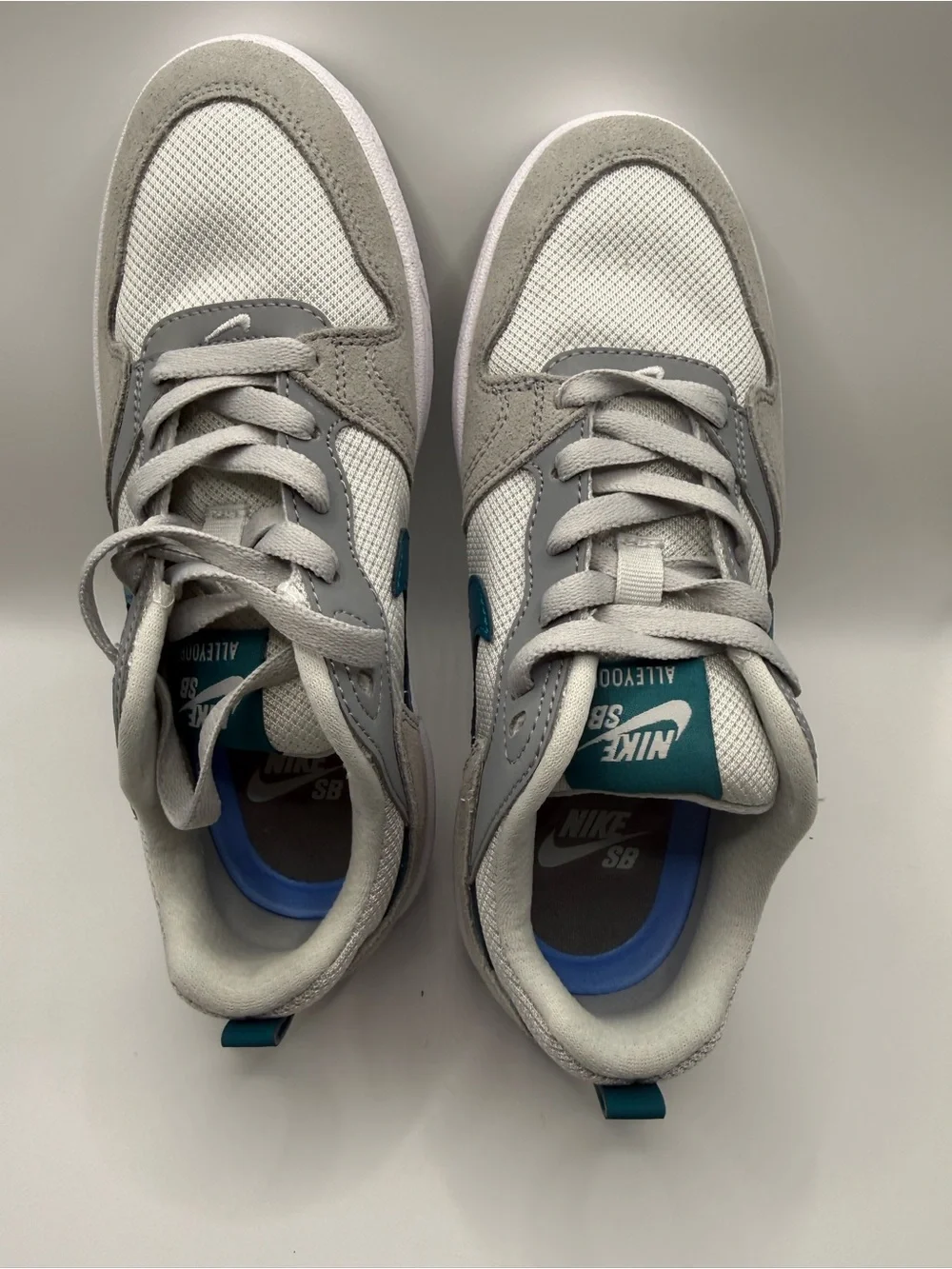 Nike SB Alleyoop Gray Teal White Skate Shoes Youth 4.5Y Women’s 6 NIB